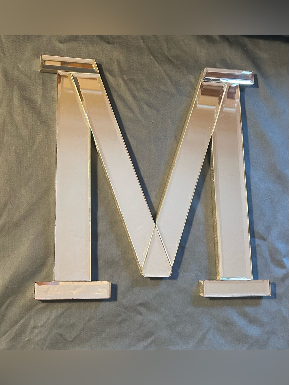 Mirrored Wall Letter M - Decorative Home Wall Decor in Silver